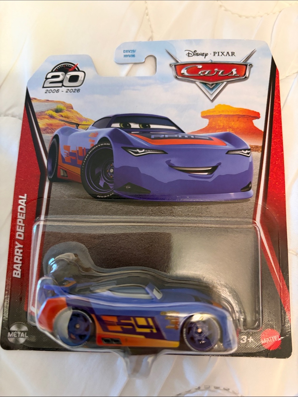 Disney Pixar CARS: Purple Barry DePedal Toy Car W/ Orange & Yellow Accents.new